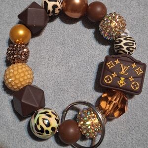 Brown and Gold Beaded Bracelet